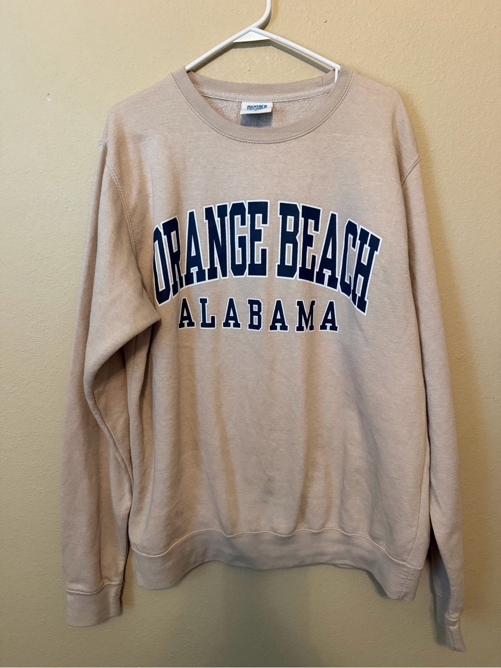 Alvin’s Island Orange Beach Alabama Crewneck Sweatshirt Men’s Large Beige NWOT